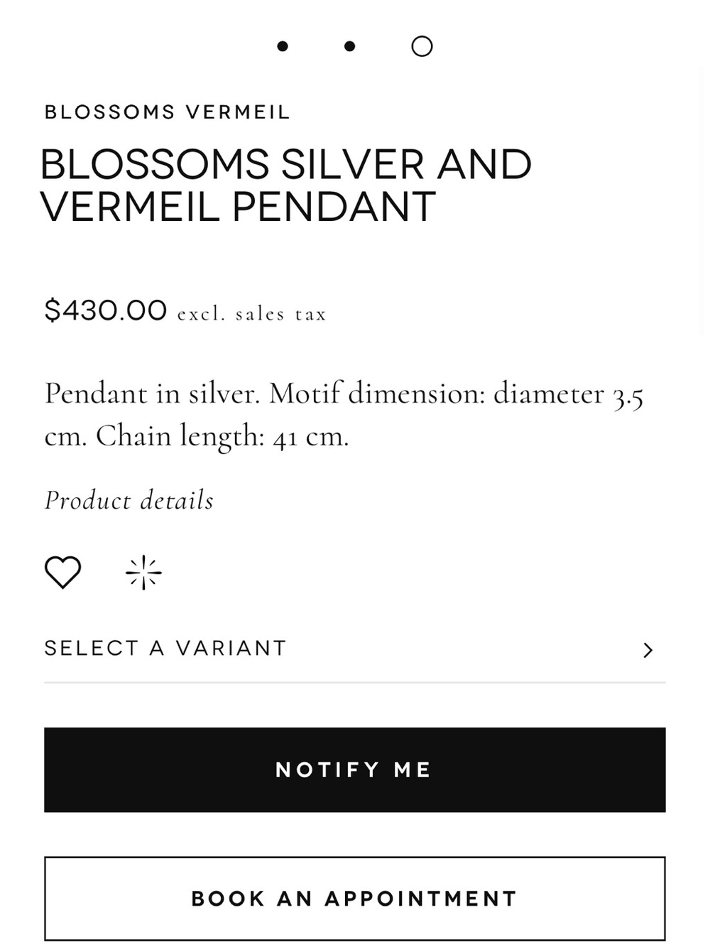 SOLD*Blossoms Vermeil Silver Daisy Necklace with Gold Center - Picture 6 of 6